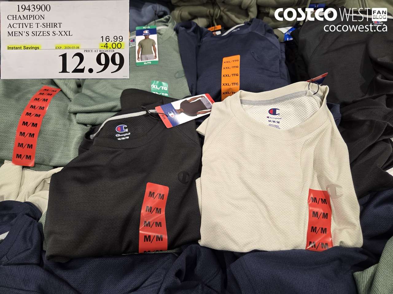 1943900 CHAMPION ACTIVE T-SHIRT MEN'S SIZES S-XXL ($4.00 INSTANT SAVINGS EXPIRES ON 2026-03-08) $12.99