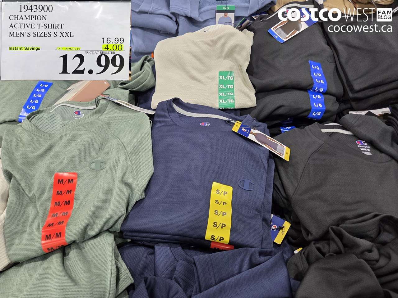 1943900 CHAMPION ACTIVE T-SHIRT MEN'S SIZES S-XXL ($4.00 INSTANT SAVINGS EXPIRES ON 2026-03-15) $12.99