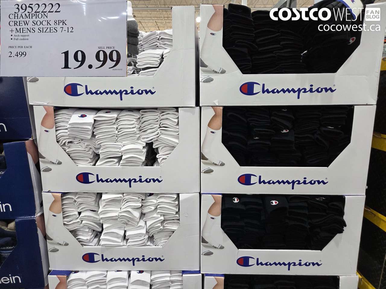 39522222 CHAMPION CREW SOCK 8PK +MENS SIZES 7-12 $19.99