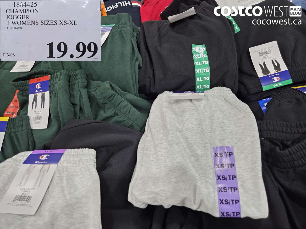 1864425 CHAMPION JOGGER + WOMENS SIZES XS-XL $19.99