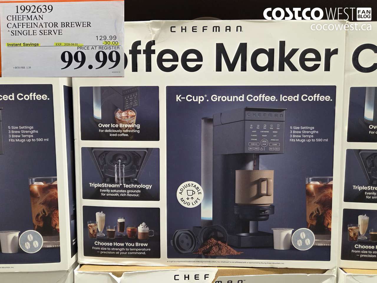 1992639 CHEFMAN CAFFEINATOR BREWER SINGLE SERVE ($30.00 INSTANT SAVINGS EXPIRES ON 2026-04-01) $99.99
