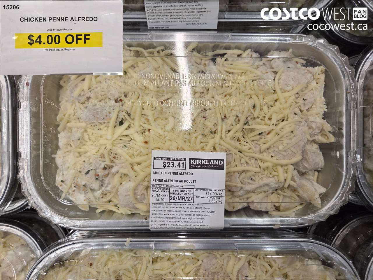 15206 CHICKEN PENNE ALFREDO ($4.00 INSTANT SAVINGS)