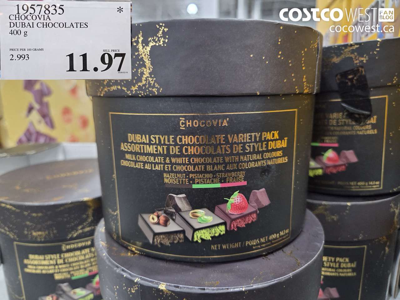 1957835 CHOCOVIA DUBAI CHOCOLATES 400 G $11.97