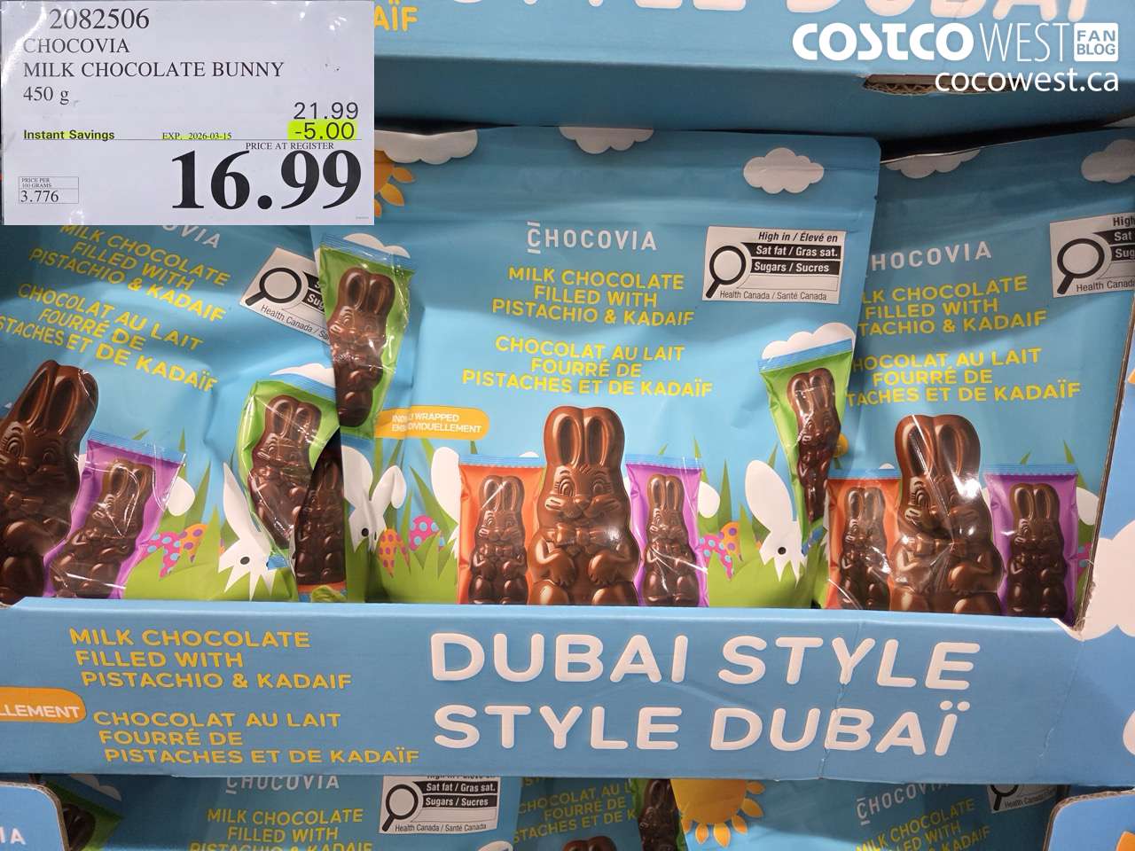 2082506 CHOCOVIA MILK CHOCOLATE BUNNY 450G ($5.00 INSTANT SAVINGS EXPIRES ON 2026-03-15) $16.99