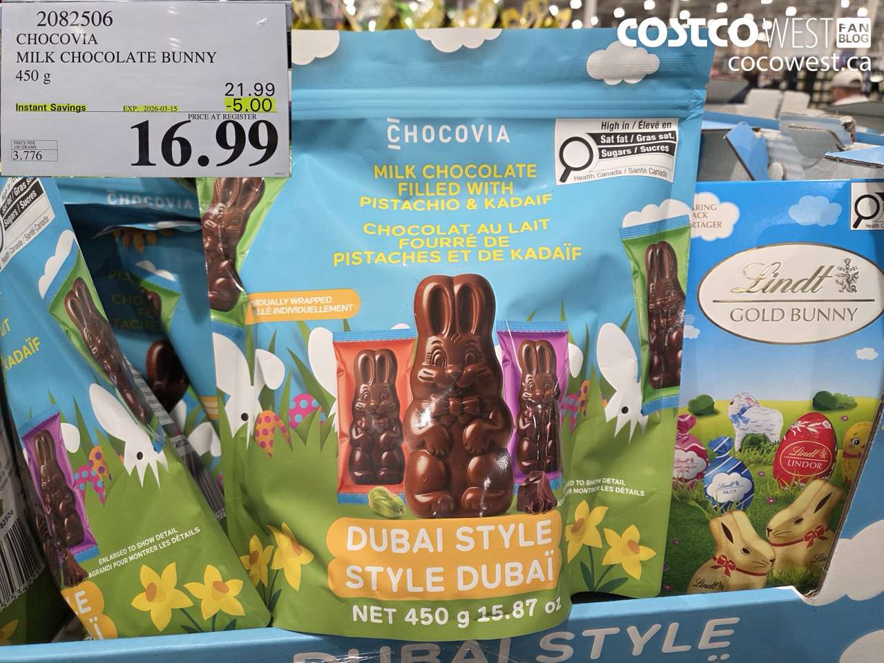 2082506 CHOCOVIA MILK CHOCOLATE BUNNY 450 G ($5.00 INSTANT SAVINGS EXPIRES ON 2026-03-15) $16.99