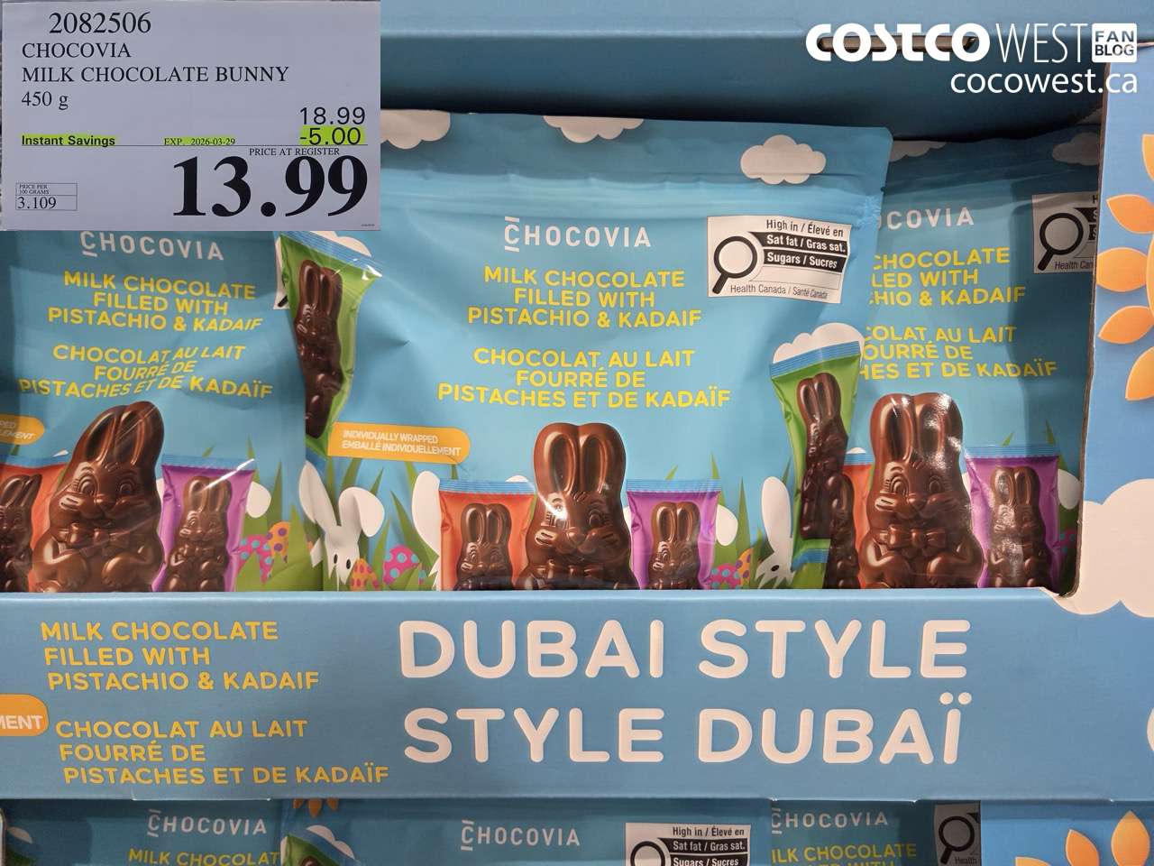 2082506 CHOCOVIA MILK CHOCOLATE BUNNY 450 G ($5.00 INSTANT SAVINGS EXPIRES ON 2026-03-29) $13.99