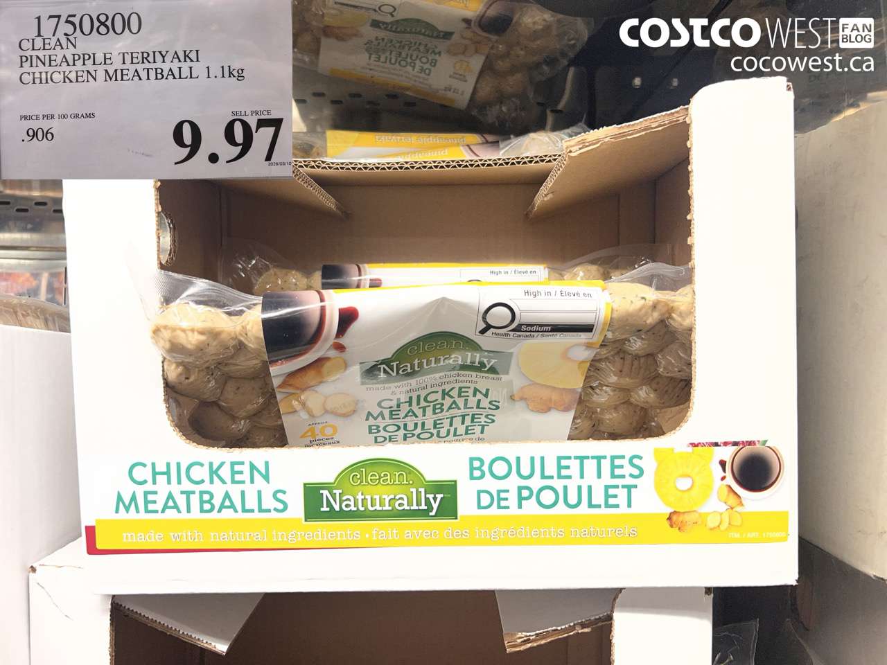 1750800 CLEAN PINEAPPLE TERIYAKI CHICKEN MEATBALL 1.1kg $9.97