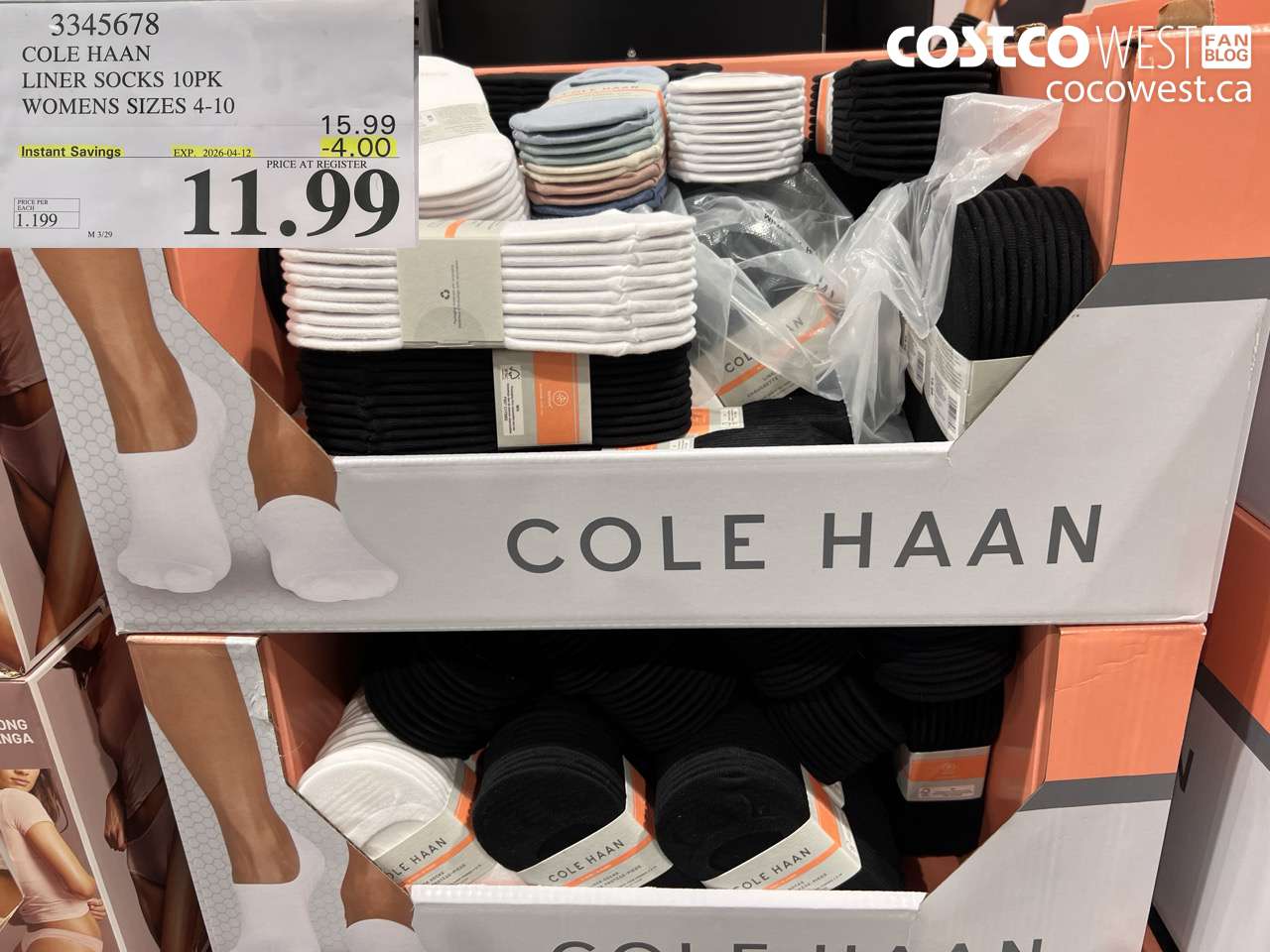 3345678 COLE HAAN LINER SOCKS 10PK WOMENS SIZES 4-10 ($4.00 INSTANT SAVINGS EXPIRES ON 2026-04-12) $11.99