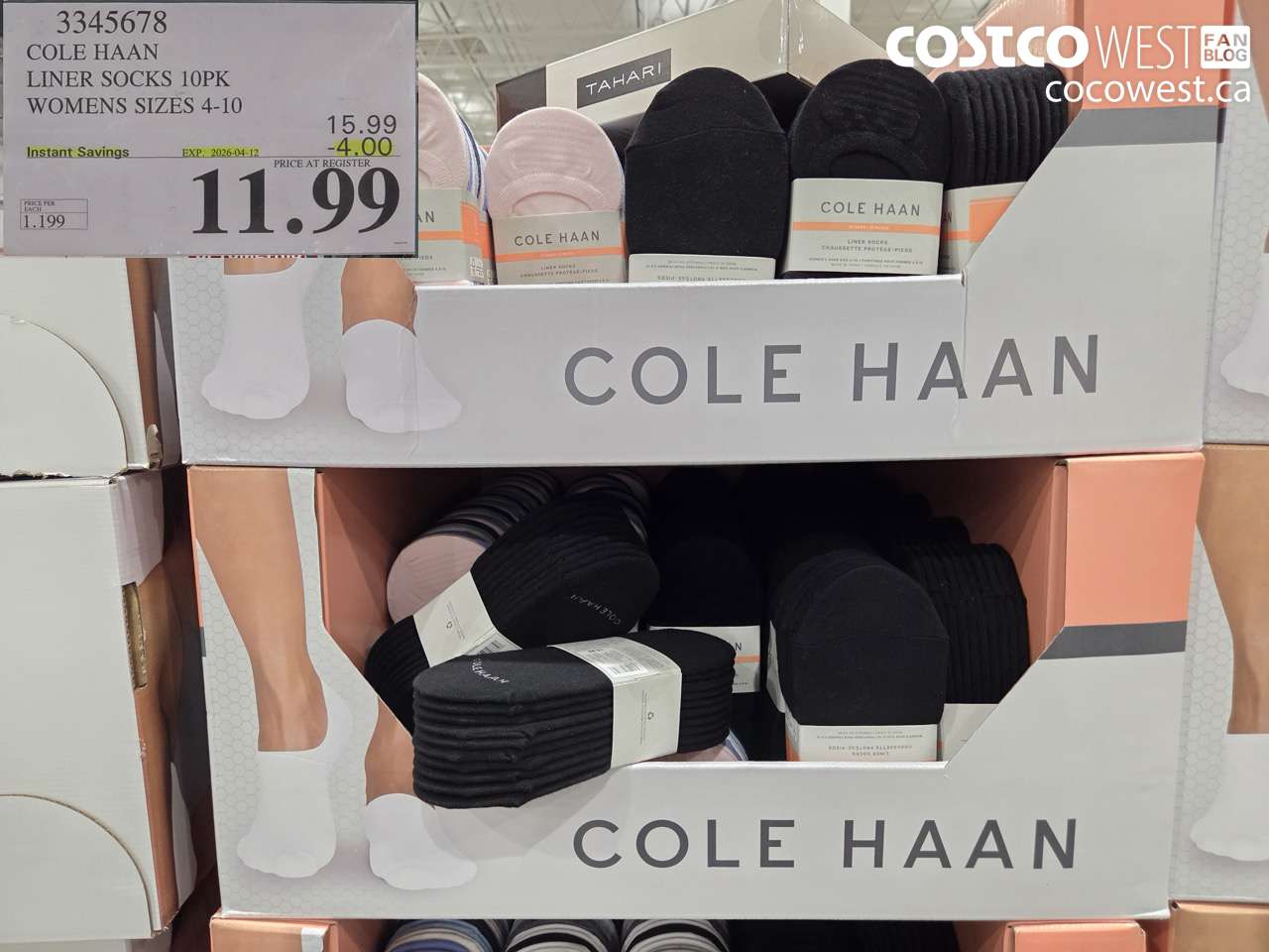 3345678 COLE HAAN LINER SOCKS 10PK WOMENS SIZES 4-10 ($4.00 INSTANT SAVINGS EXPIRES ON 2026-04-12) $11.99