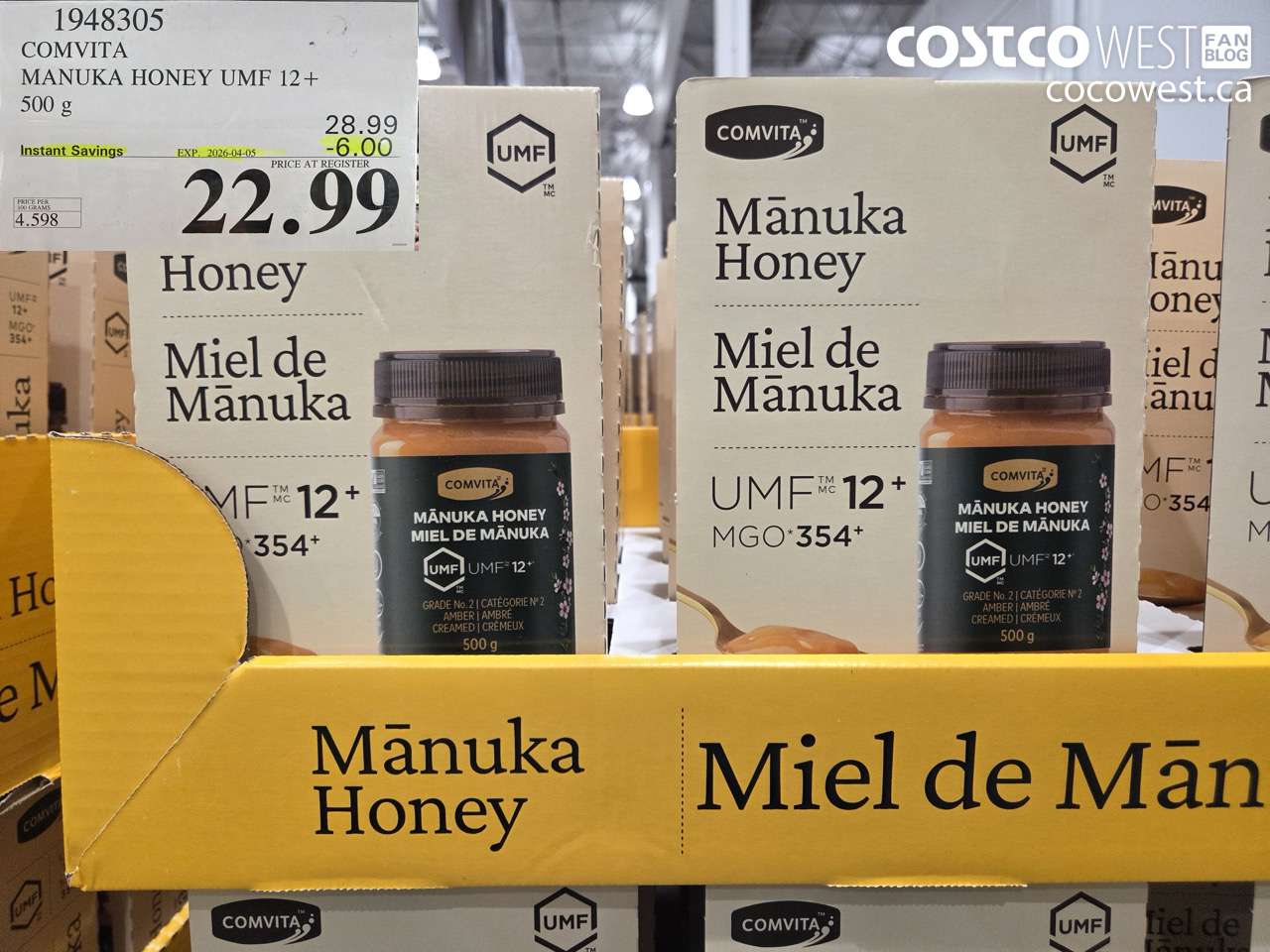 1948305 COMVITA MANUKA HONEY UMF 12+ 500 G ($6.00 INSTANT SAVINGS EXPIRES ON 2026-04-05) $22.99
