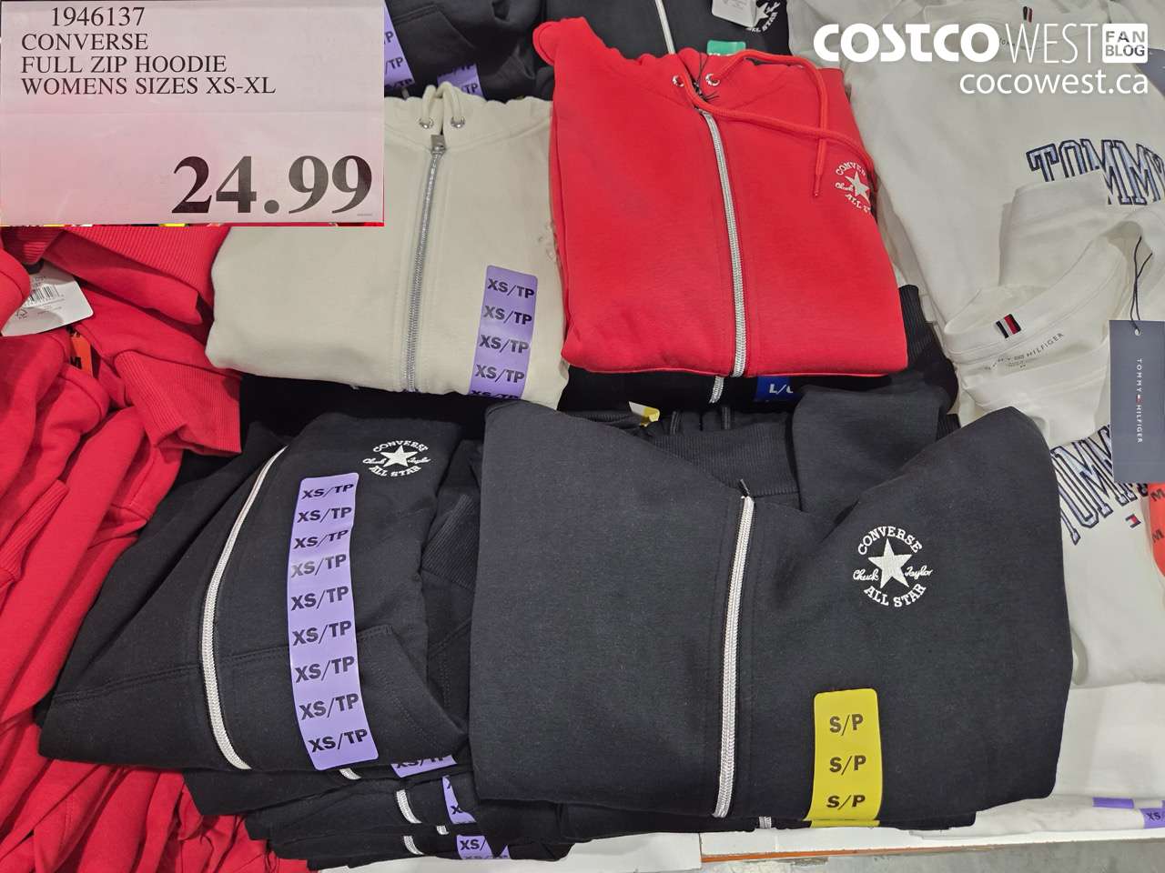 1946137 CONVERSE FULL ZIP HOODIE WOMENS SIZES XS-XL $24.99