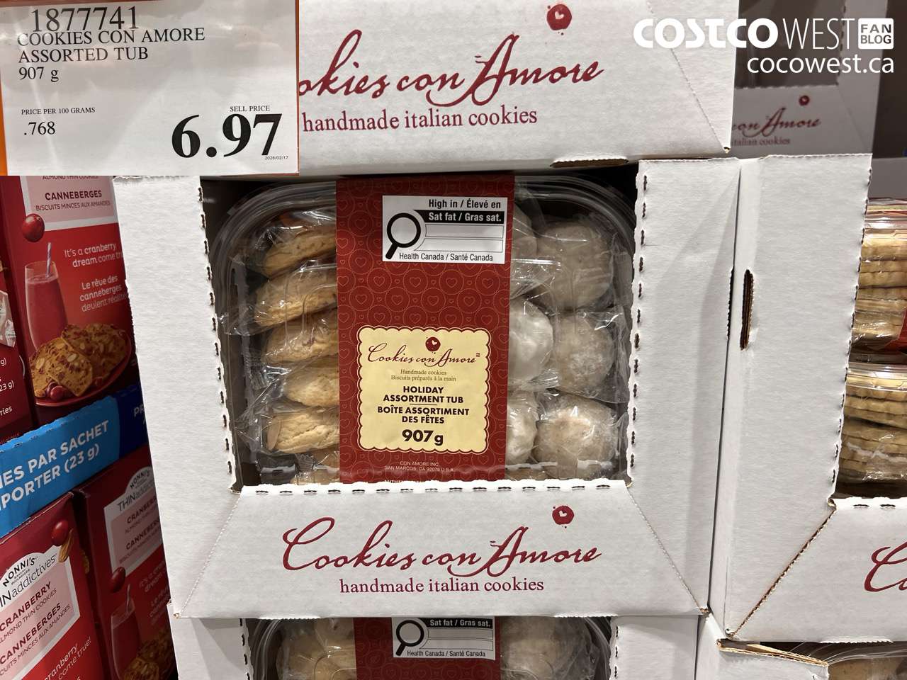 1877741 COOKIES CON AMORE ASSORTED TUB 907G $6.97