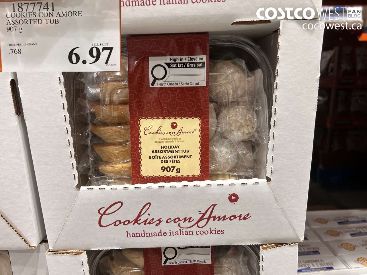 1877741 COOKIES CON AMORE ASSORTED TUB 907G $6.97