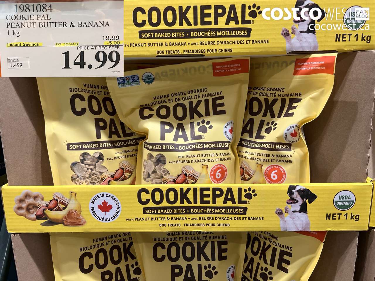 1981084 COOKIE PAL PEANUT BUTTER & BANANA 1 KG ($5.00 INSTANT SAVINGS EXPIRES ON 2026-03-29) $14.99