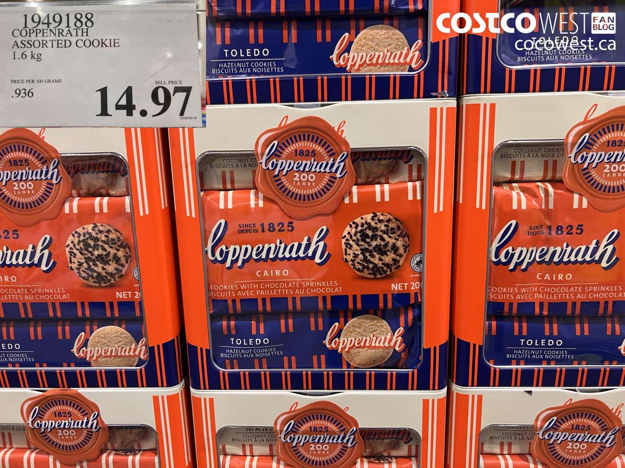 1949188 COPPENRATH ASSORTED COOKIE 1.6KG $14.97