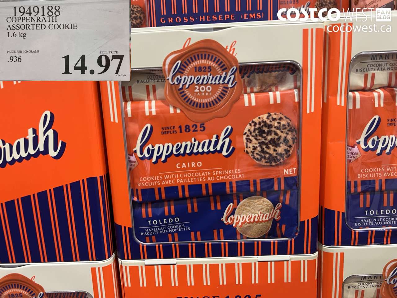1949188 COPPENRATH ASSORTED COOKIE 1.6 KG $14.97