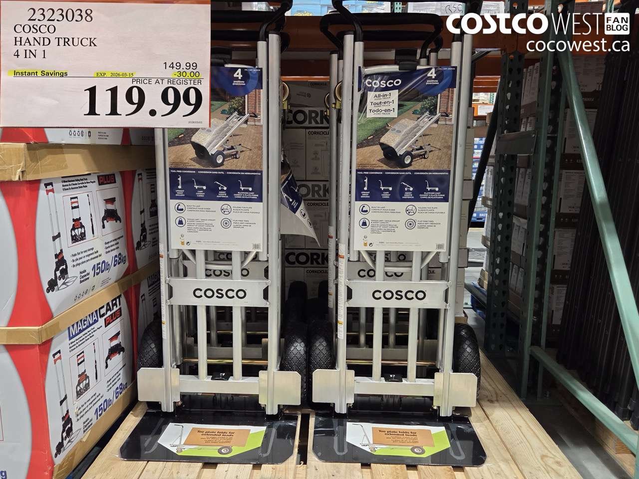 2323038 COSCO HAND TRUCK 4 IN 1 ($30.00 INSTANT SAVINGS EXPIRES ON 2026-03-15) $119.99