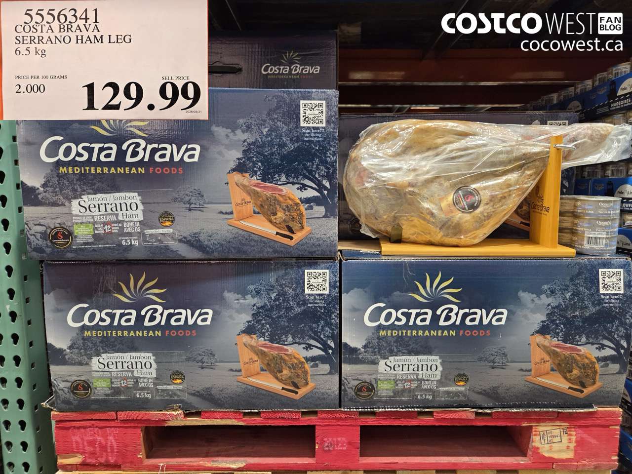 5556341 COSTA BRAVA SERRANO HAM LEG 6.5 KG $129.99