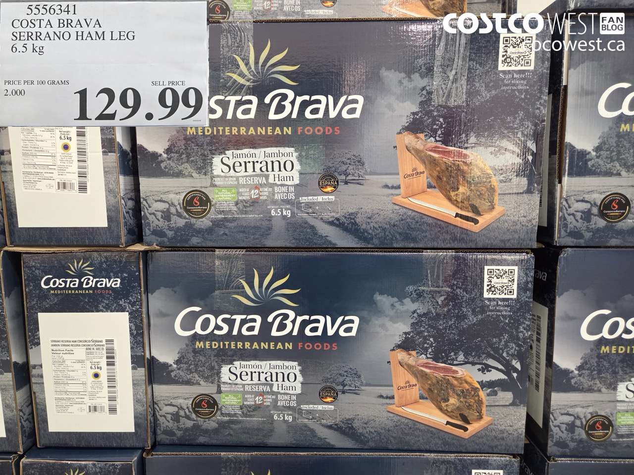 5556341 COSTA BRAVA SERRANO HAM LEG 6.5 KG $129.99
