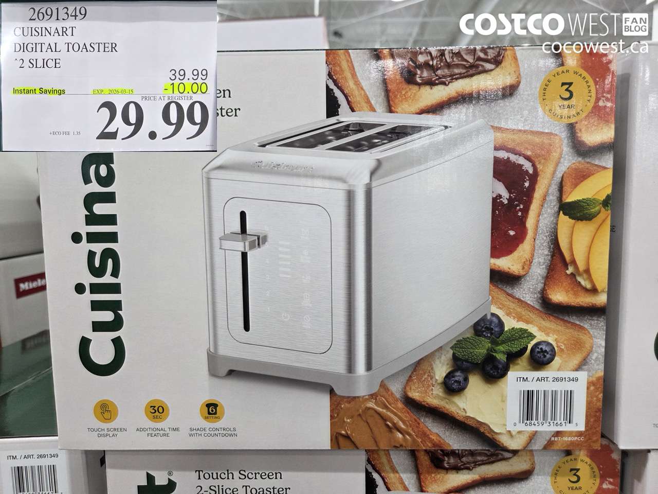 2691349 CUISINART DIGITAL TOASTER 2 SLICE ($10.00 INSTANT SAVINGS EXPIRES ON 2026-03-15) $29.99
