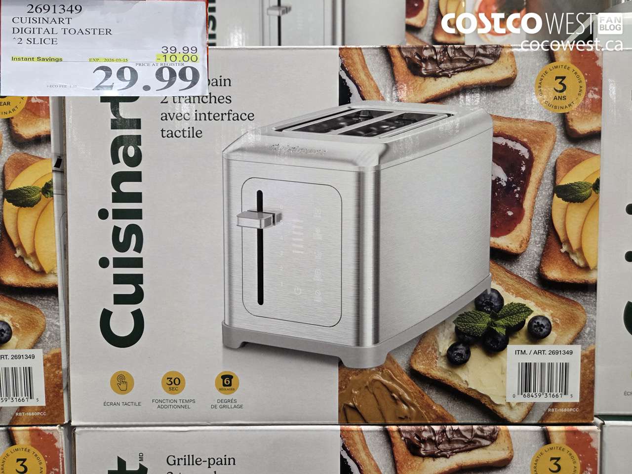 2691349 CUISINART DIGITAL TOASTER 2 SLICE ($10.00 INSTANT SAVINGS EXPIRES ON 2026-03-15) $29.99