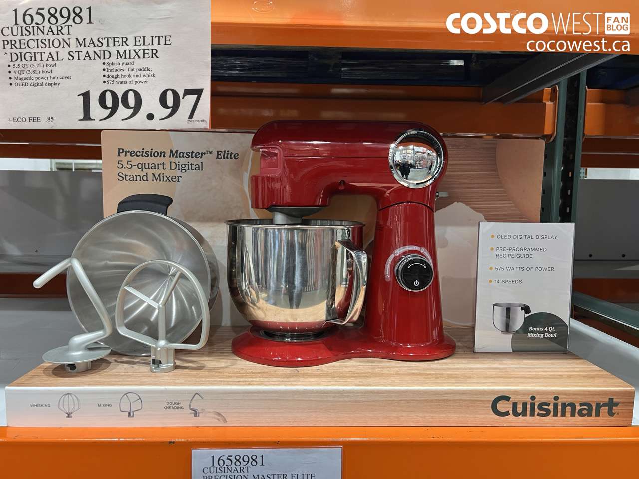 1658981 CUISINART PRECISION MASTER ELITE DIGITAL STAND MIXER $199.97