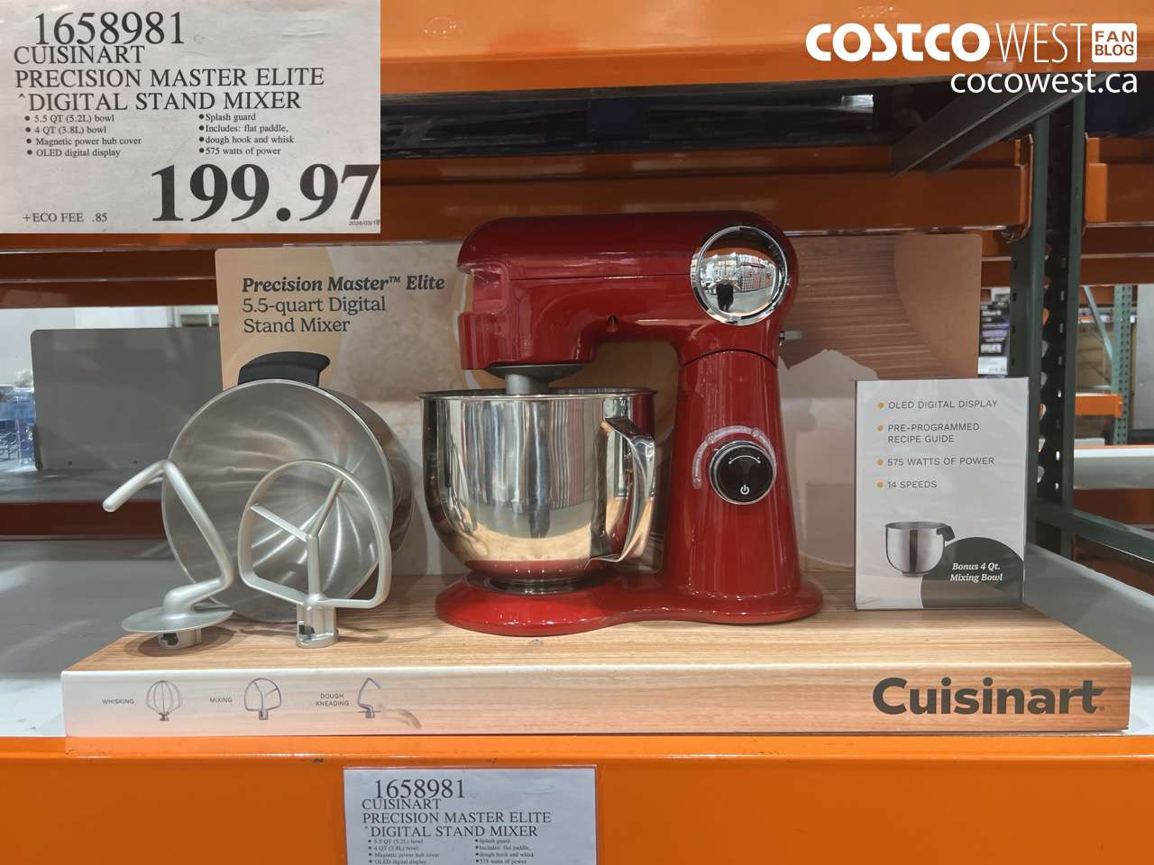 1658981 CUISINART PRECISION MASTER ELITE DIGITAL STAND MIXER $199.97