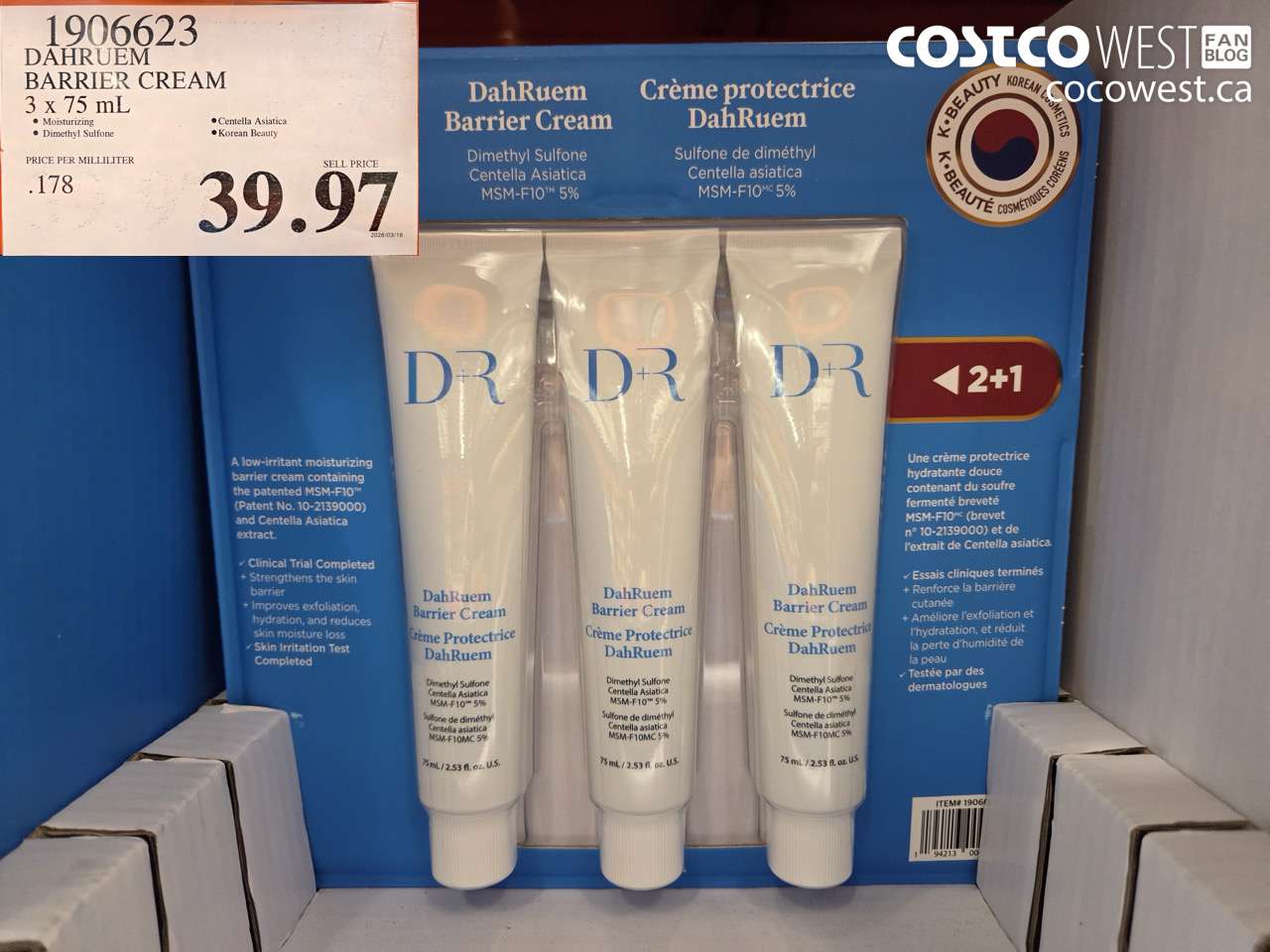 1906623 DAHRUEM BARRIER CREAM 3 X 75 ML $39.97