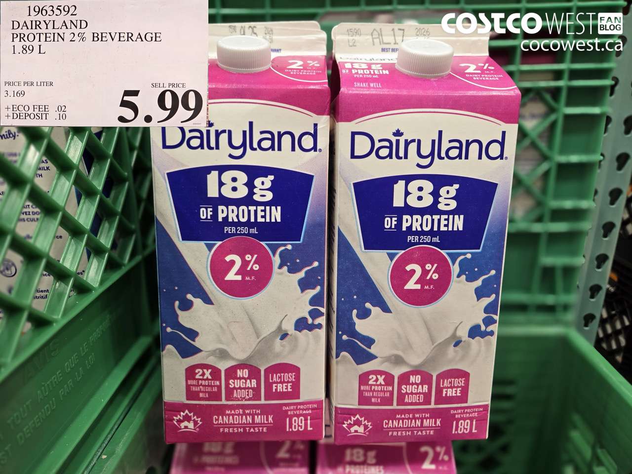 1963592 DAIRYLAND PROTEIN 2% BEVERAGE 1.89 L $5.99