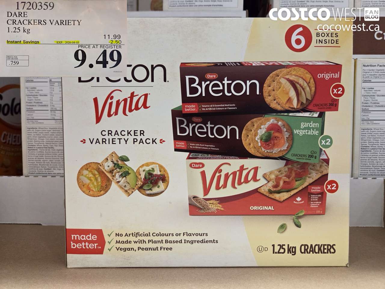 1720359 DARE CRACKERS VARIETY 1.25 KG ($2.50 INSTANT SAVINGS EXPIRES ON 2026-04-05) $9.49