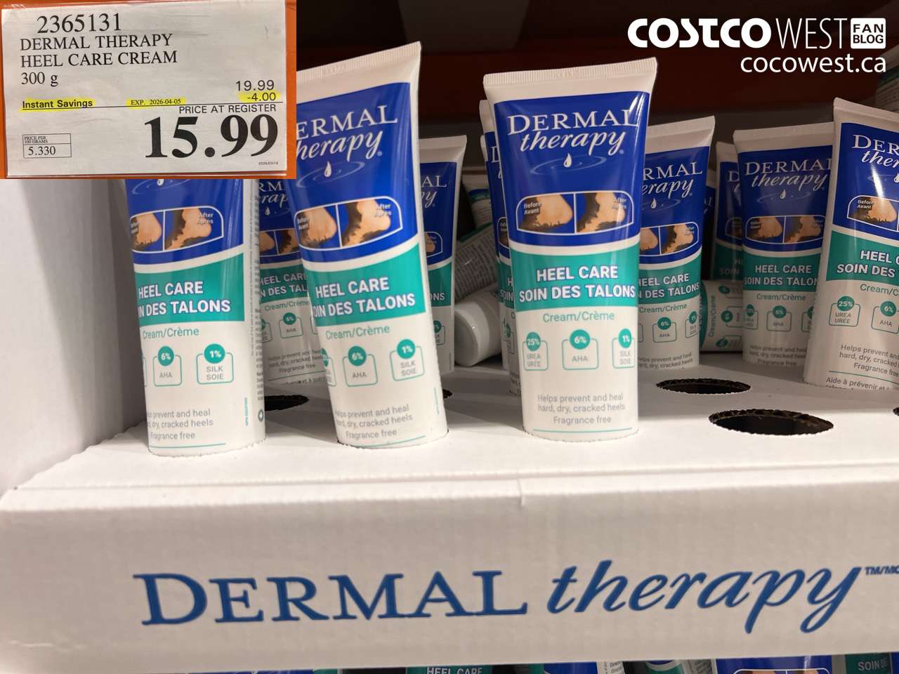 2365131 DERMAL THERAPY HEEL CARE CREAM 300G ($4.00 INSTANT SAVINGS EXPIRES ON 2026-04-05) $15.99
