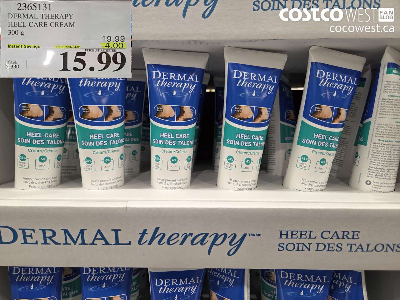 2365131 DERMAL THERAPY HEEL CARE CREAM 300 g ($4.00 INSTANT SAVINGS EXPIRES ON 2026-04-05) $15.99