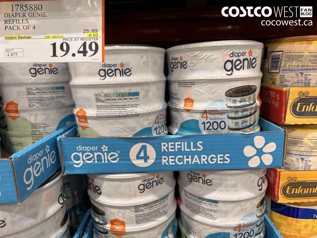 1785880 DIAPER GENIE REFILLS PACK OF 4 ($6.50 INSTANT SAVINGS EXPIRES ON 2026-03-22) $19.49