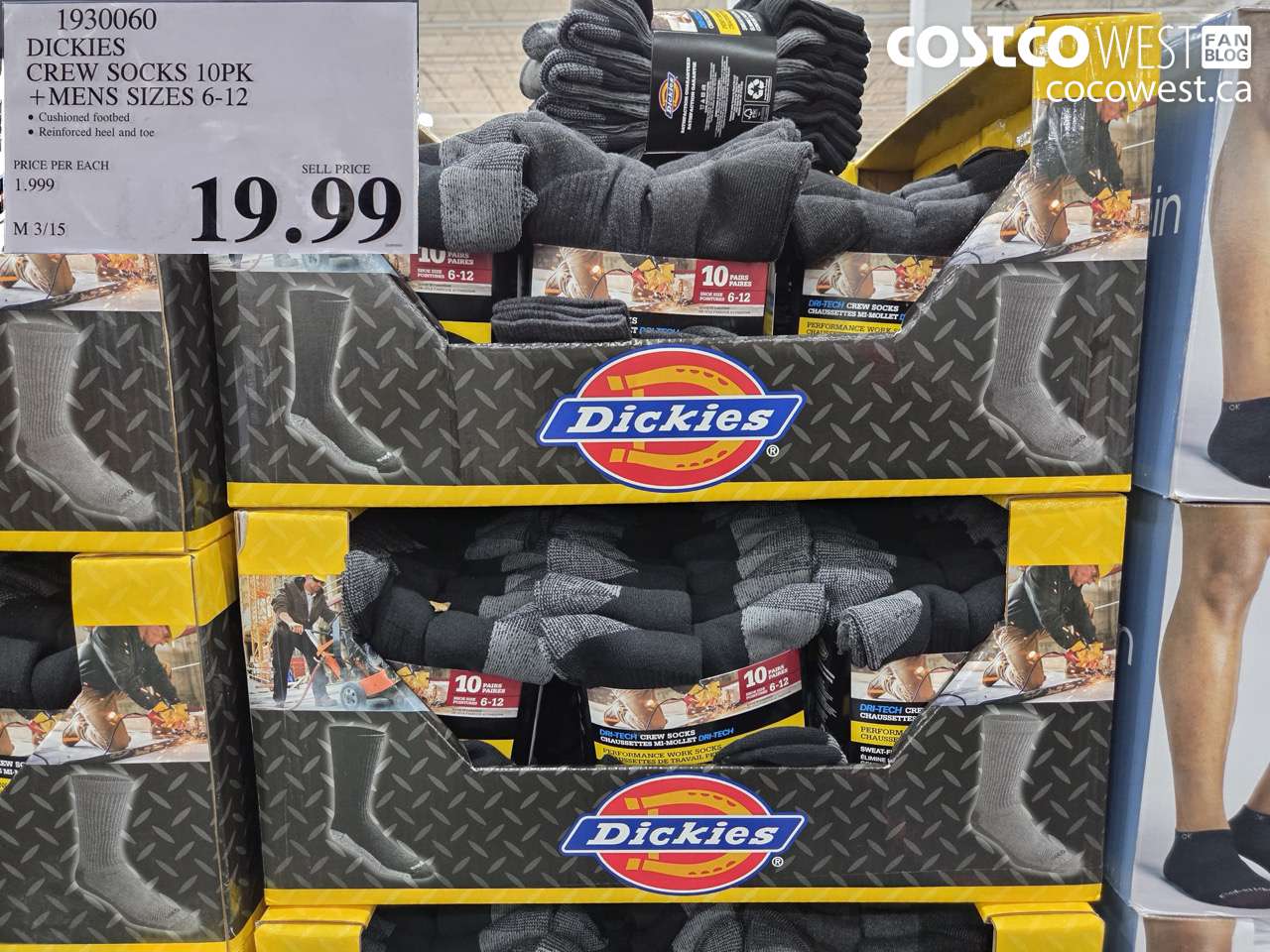 1930060 DICKIES CREW SOCKS 10PK + MENS SIZES 6-12 $19.99