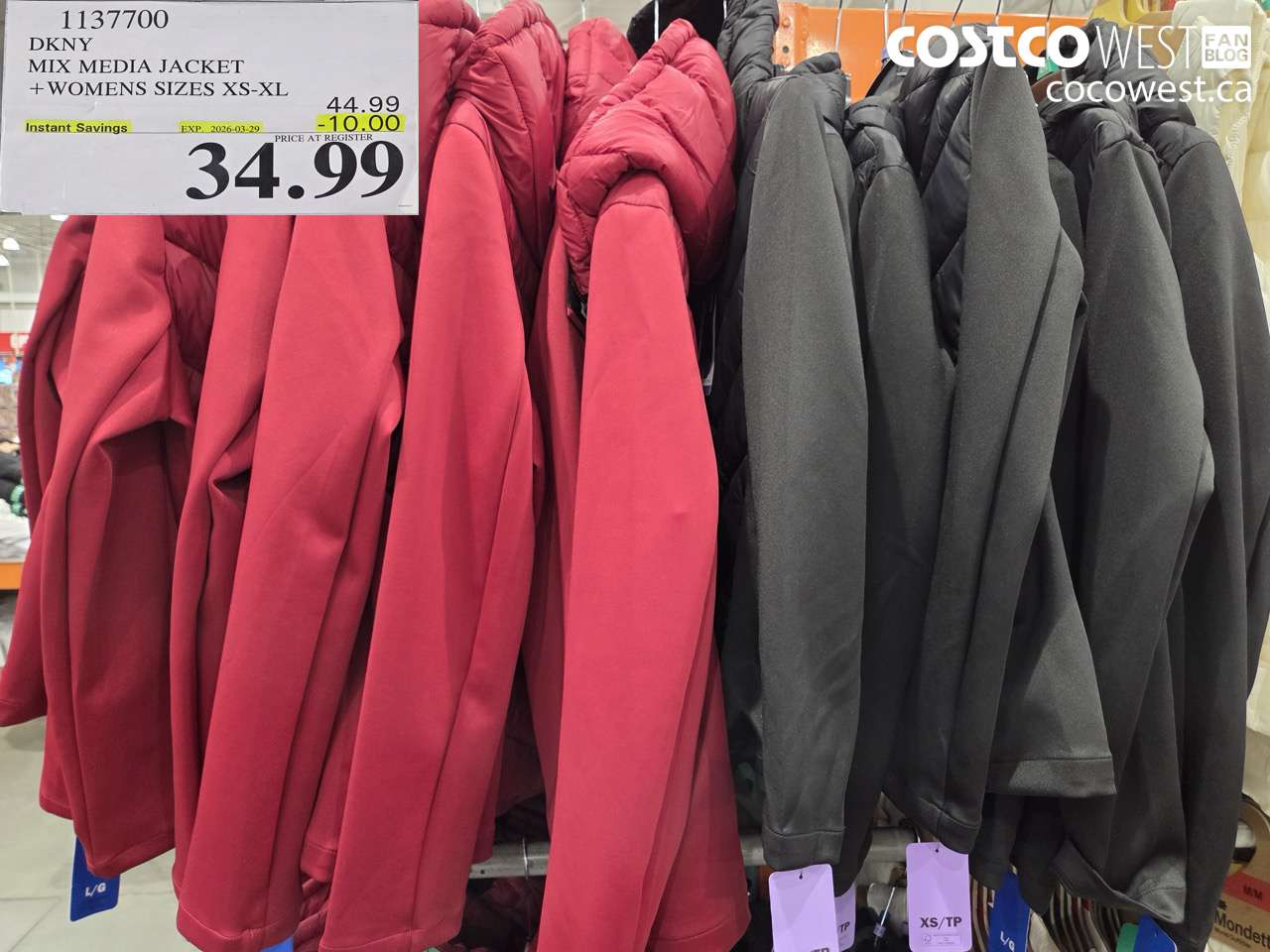 1137700 DKNY MIX MEDIA JACKET + WOMENS SIZES XS-XL ($10.00 INSTANT SAVINGS EXPIRES ON 2026-03-29) $34.99