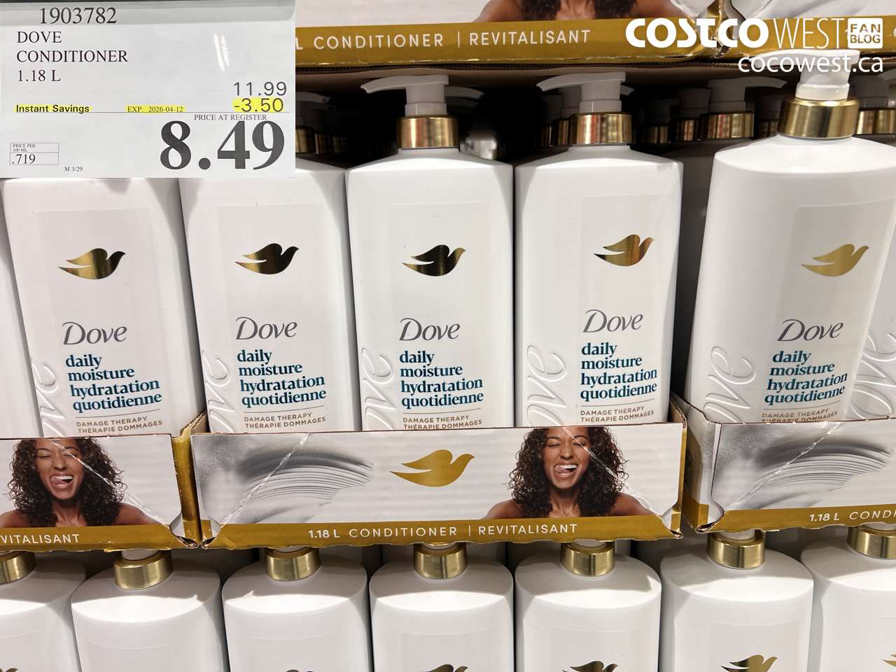 1903782 DOVE CONDITIONER 1.18 L ($3.50 INSTANT SAVINGS EXPIRES ON 2026-04-12) $8.49