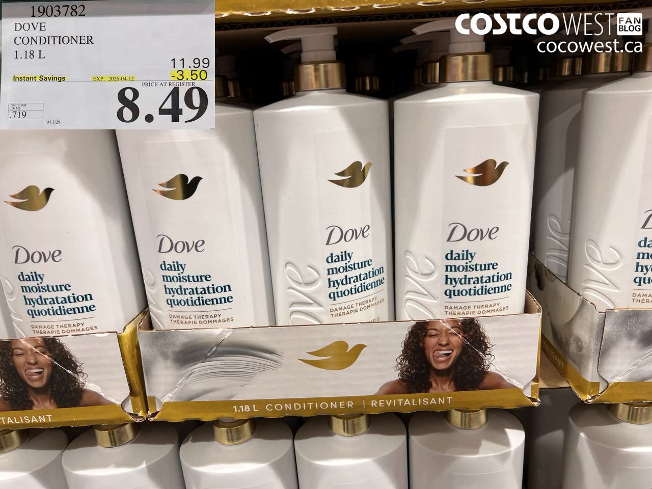 1903782 DOVE CONDITIONER 1.18 L ($3.50 INSTANT SAVINGS EXPIRES ON 2026-04-12) $8.49