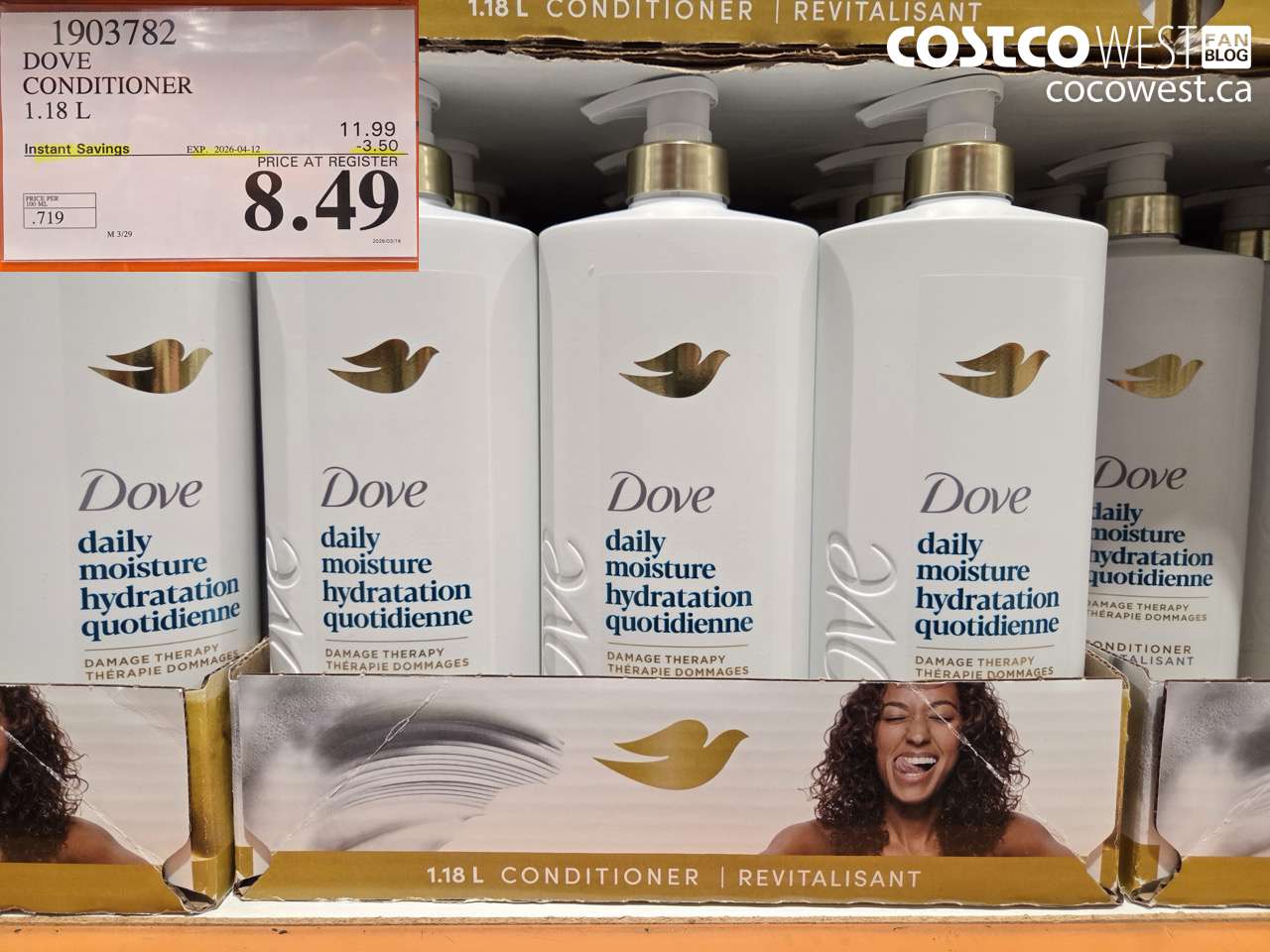 1903782 DOVE CONDITIONER 1.18 L ($3.50 INSTANT SAVINGS EXPIRES ON 2026-04-12) $8.49