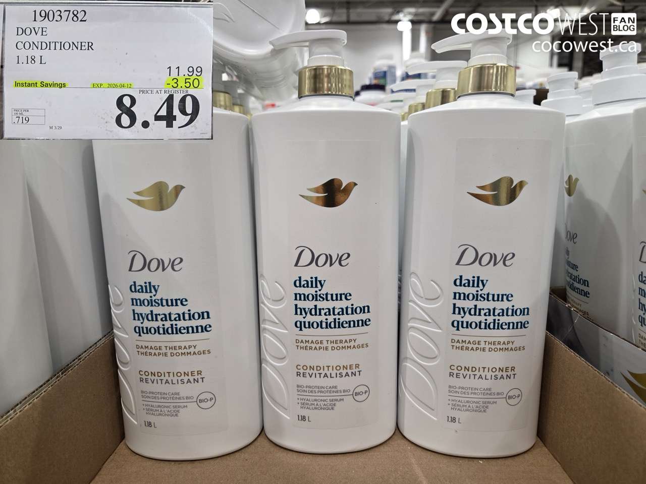 1903782 DOVE CONDITIONER 1.18 L ($3.50 INSTANT SAVINGS EXPIRES ON 2026-04-12) $8.49