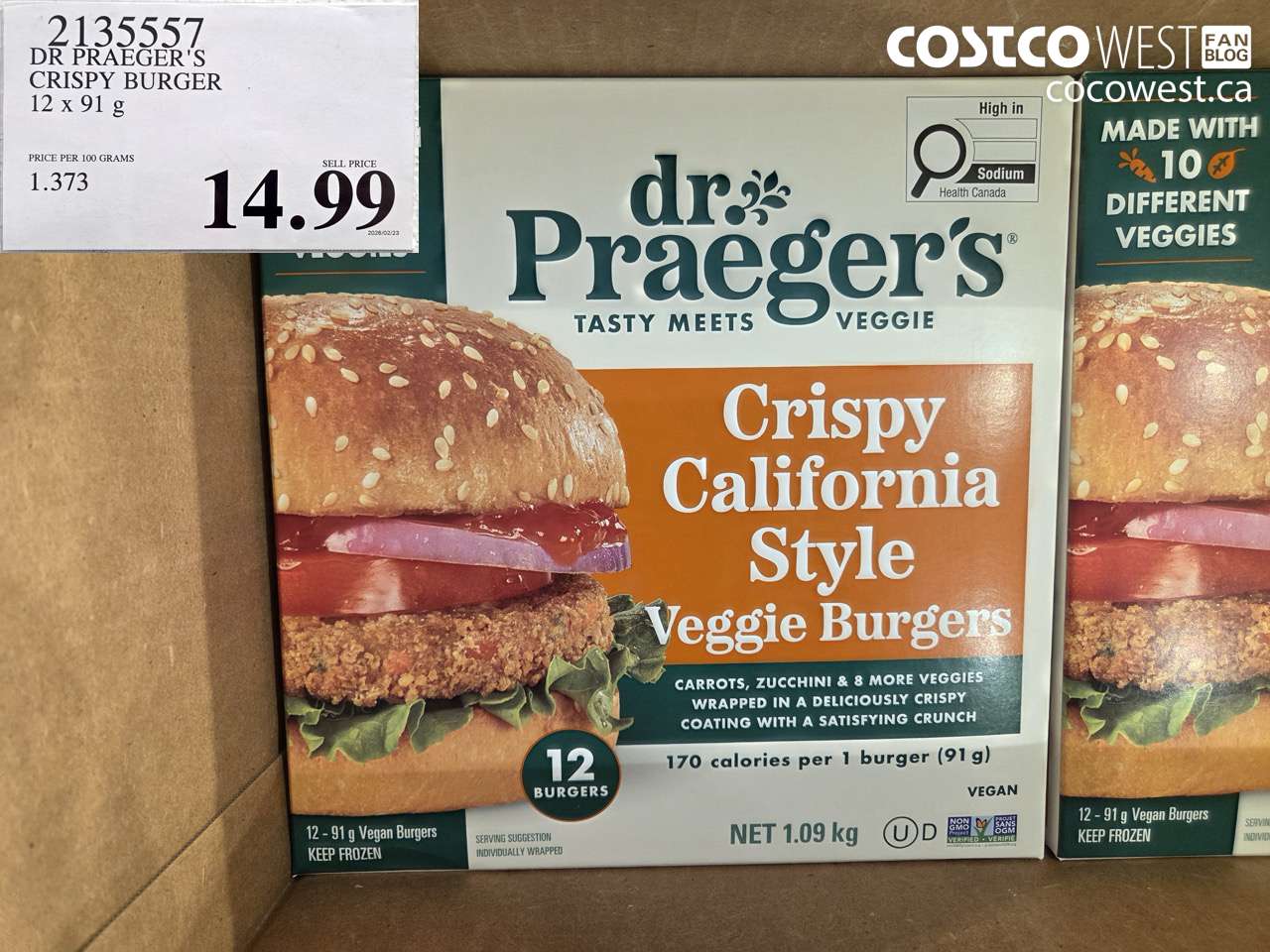 2135557 DR PRAEGER'S CRISPY BURGER 12 X 91 G $14.99