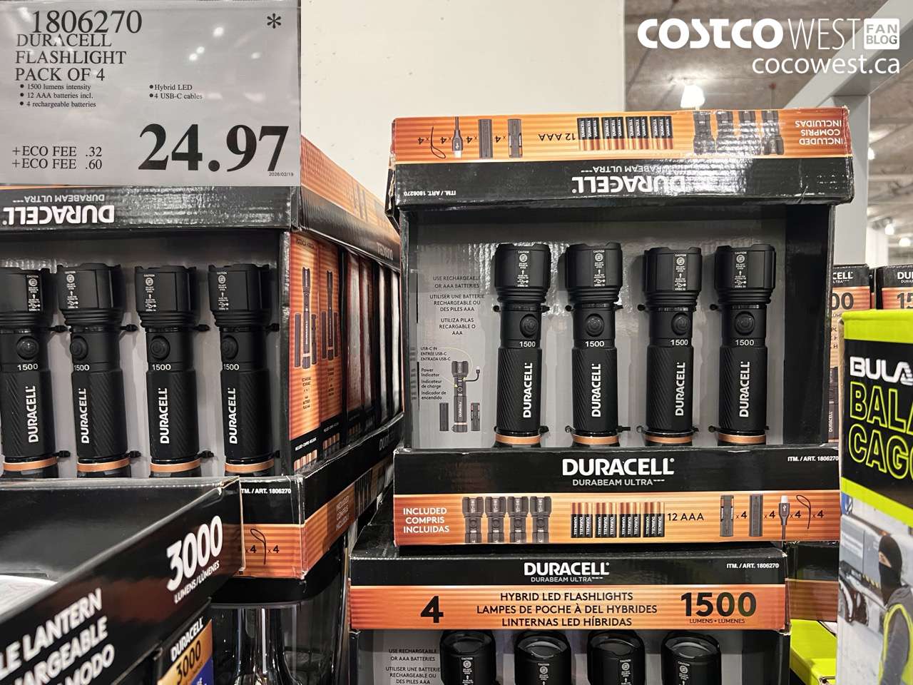 1806270 DURACELL FLASHLIGHT PACK OF 4 $24.97