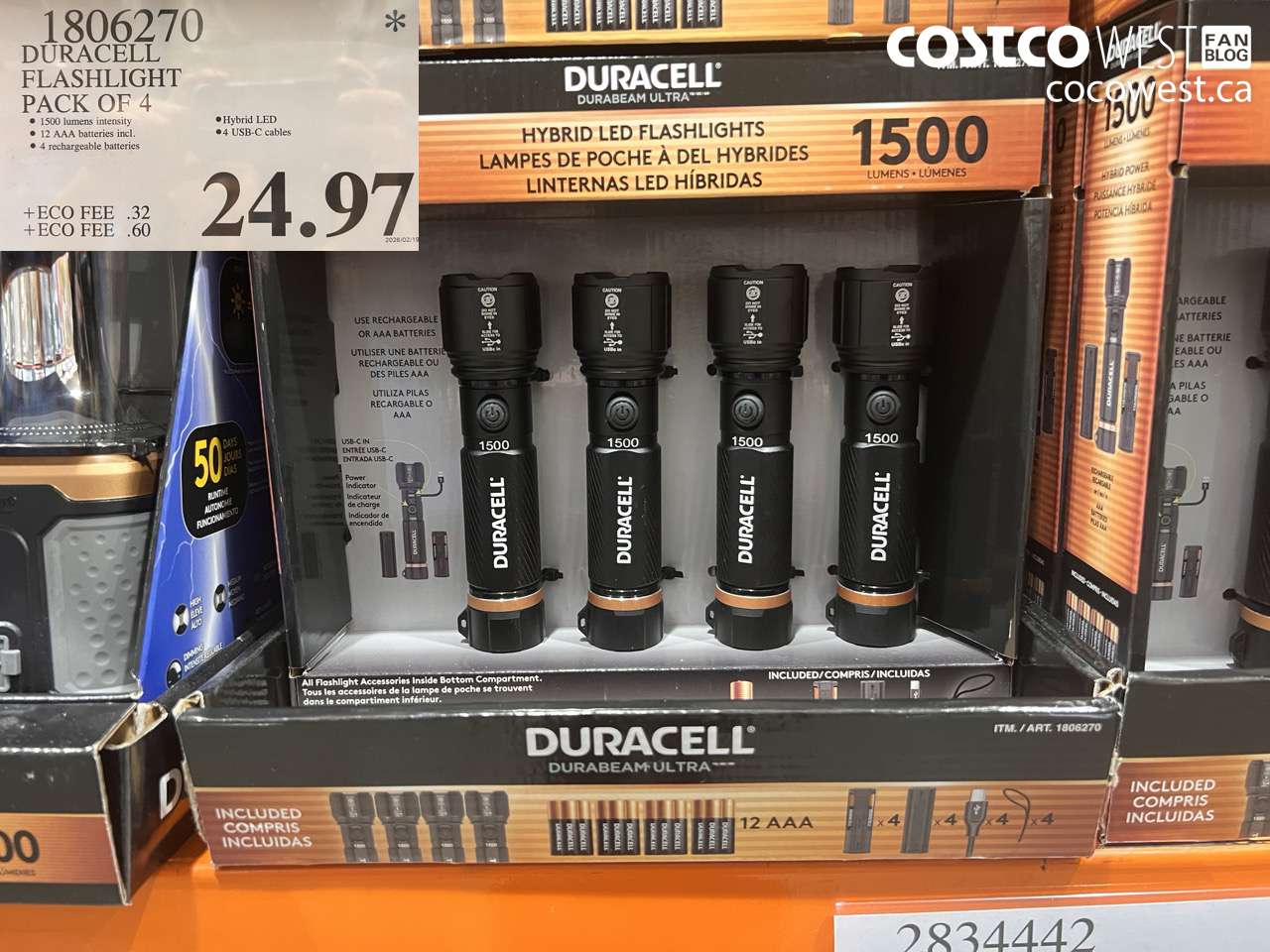 1806270 DURACELL FLASHLIGHT PACK OF 4 $24.97