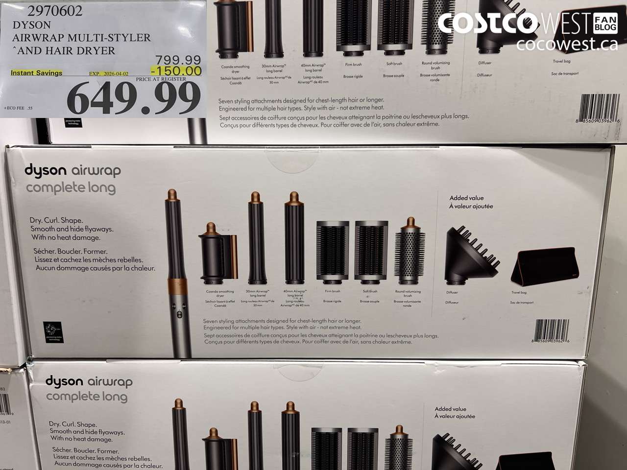 2970602 DYSON AIRWRAP MULTI-STYLER AND HAIR DRYER ($150.00 INSTANT SAVINGS EXPIRES ON 2026-04-02) $649.99