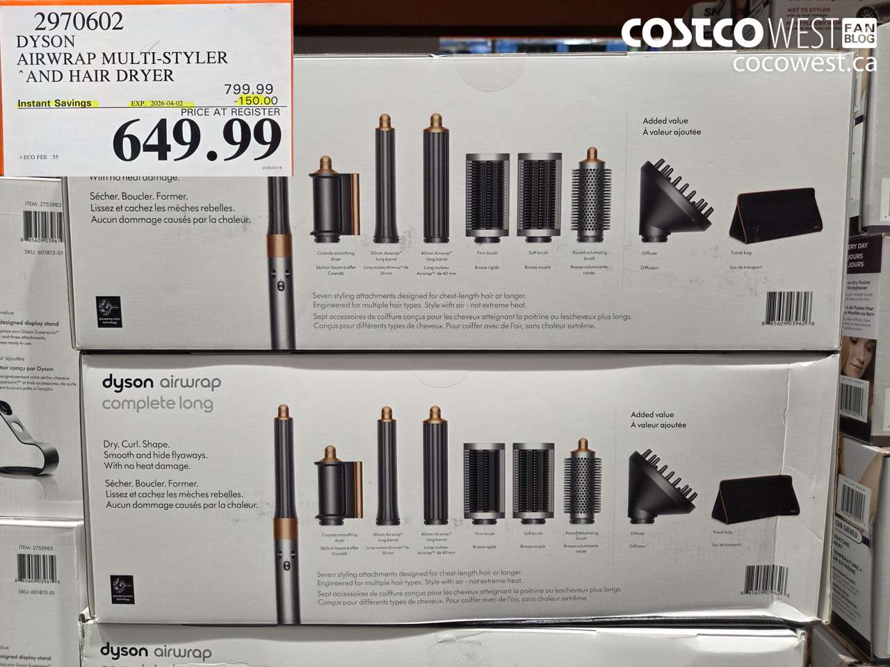 2970602 DYSON AIRWRAP MULTI-STYLER AND HAIR DRYER ($150.00 INSTANT SAVINGS EXPIRES ON 2026-04-02) $649.99