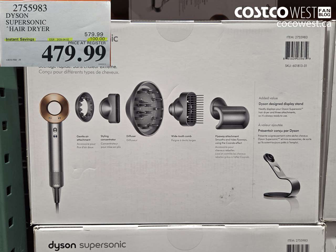 2755983 DYSON SUPERSONIC HAIR DRYER ($100.00 INSTANT SAVINGS EXPIRES ON 2026-04-02) $479.99