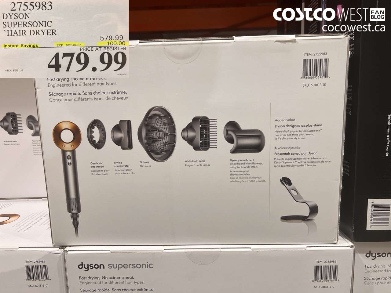 2755983 DYSON SUPERSONIC HAIR DRYER ($100.00 INSTANT SAVINGS EXPIRES ON 2026-04-02) $479.99