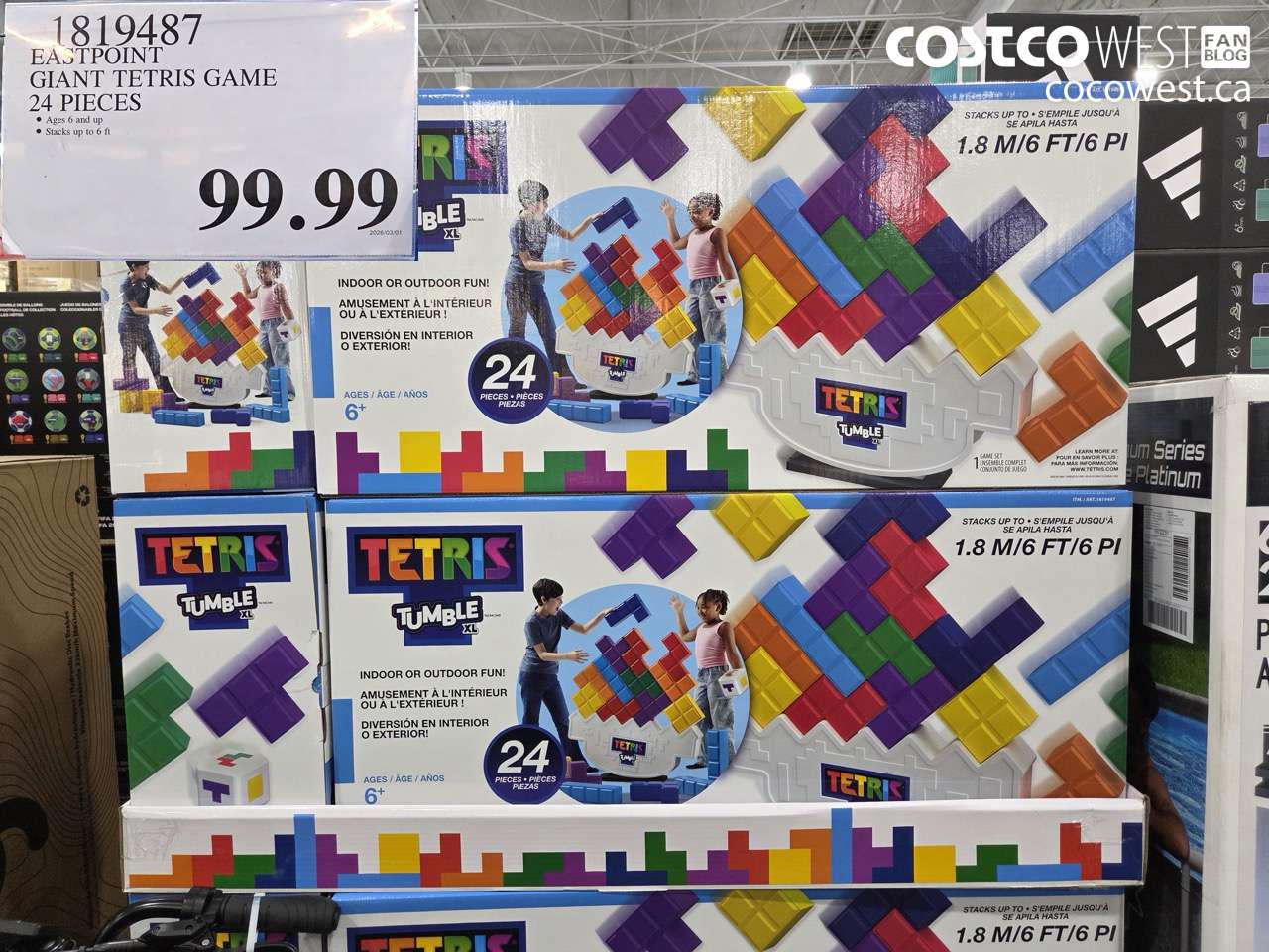 1819487 EASTPOINT GIANT TETRIS GAME 24 PIECES $99.99