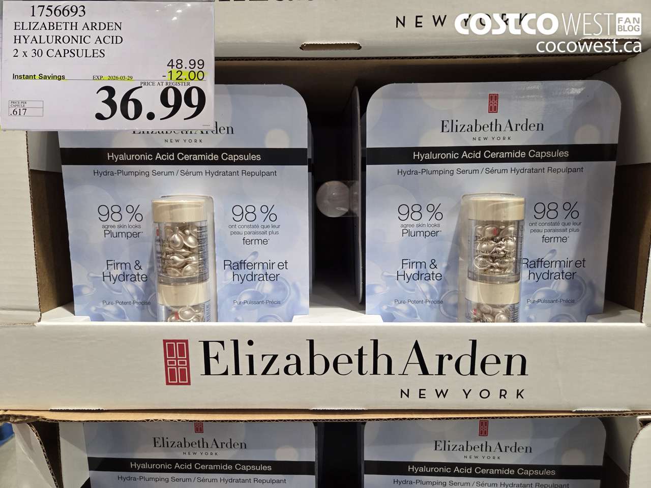 1756693 ELIZABETH ARDEN HYALURONIC ACID 2 X 30 CAPSULES ($12.00 INSTANT SAVINGS EXPIRES ON 2026-03-29) $36.99