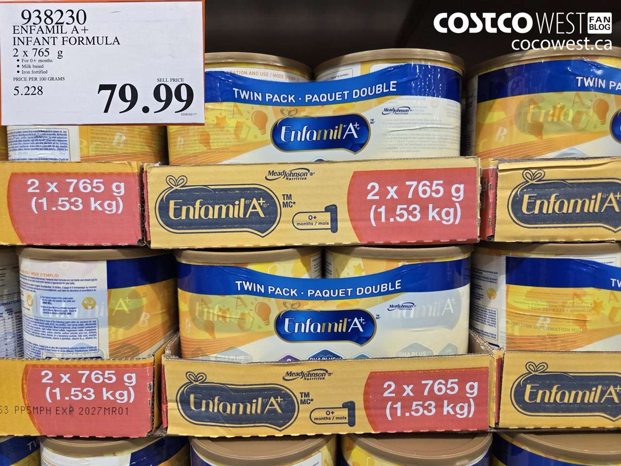 938230 ENFAMIL A+ INFANT FORMULA 2 X 765 G $79.99