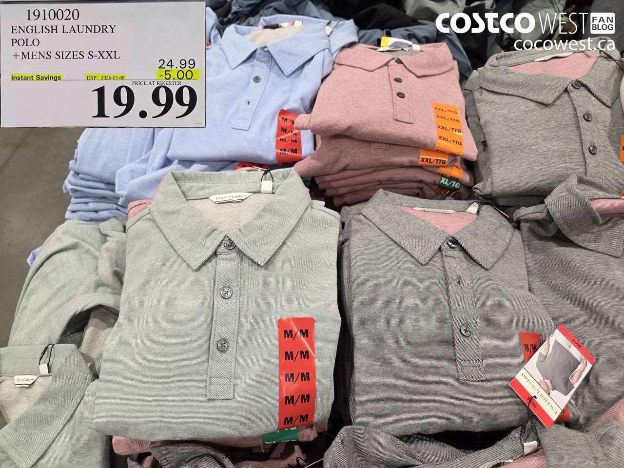 1910020 ENGLISH LAUNDRY POLO MENS SIZES S-XXL ($5.00 INSTANT SAVINGS EXPIRES ON 2026-03-08) $19.99